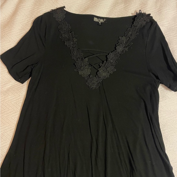 Topshop black criss cross shirt - Picture 2 of 5